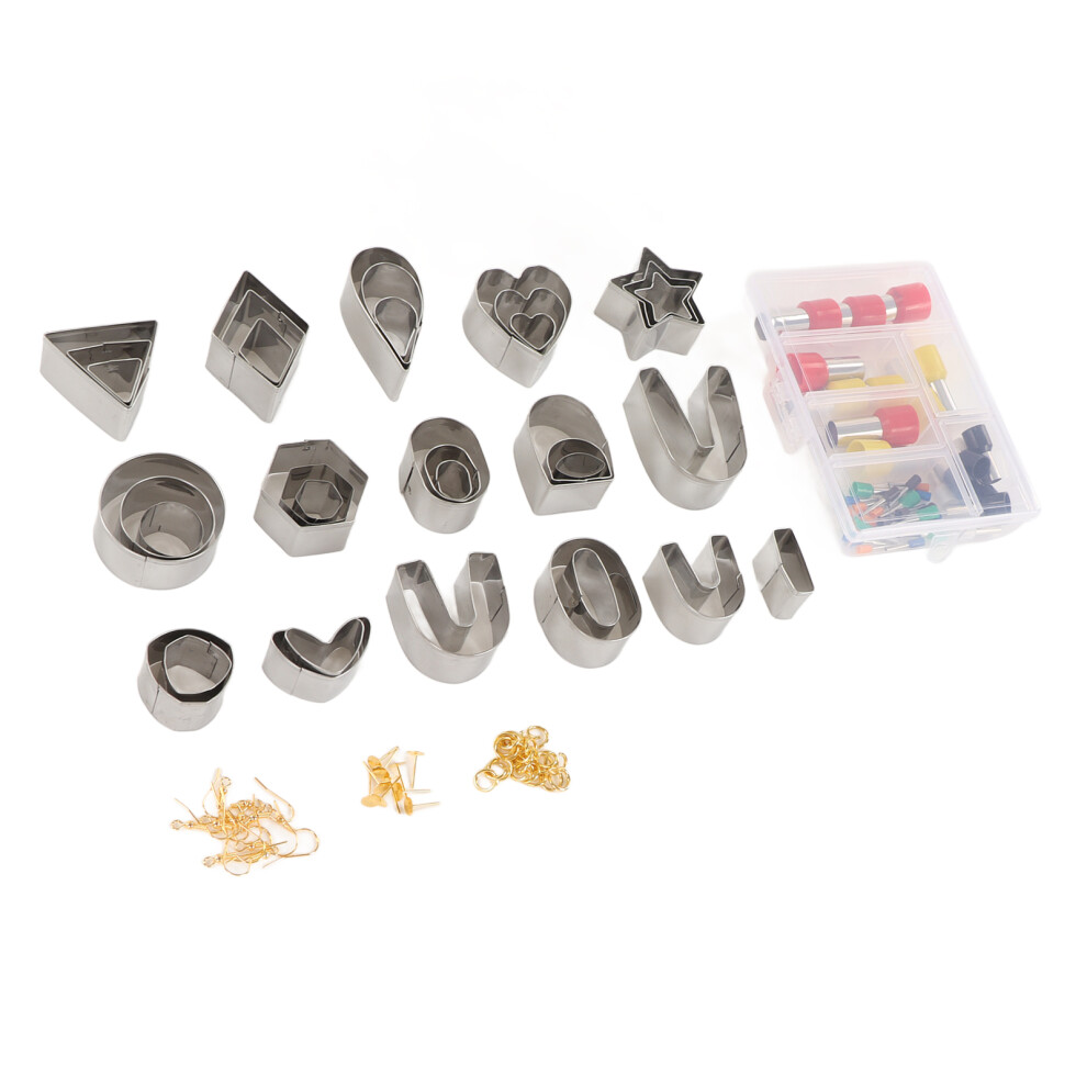 126-Piece Polymer Clay Cutters Set For Jewelry Making, Stainless Steel & Plastic 9351373532478