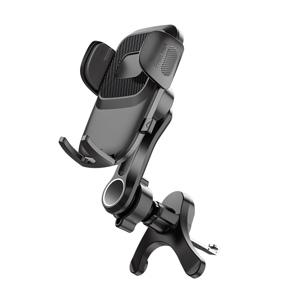 Car Mobile Phone Holder, 360 Rotating Ventilation Hook, Sturdy Clip For All Smartphones Black 9347817022179