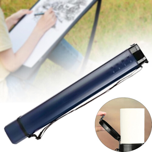Adjustable Telescoping Poster Tube Waterproof Document Storage Tube with Shoulder Strap, Deep Blue 2
