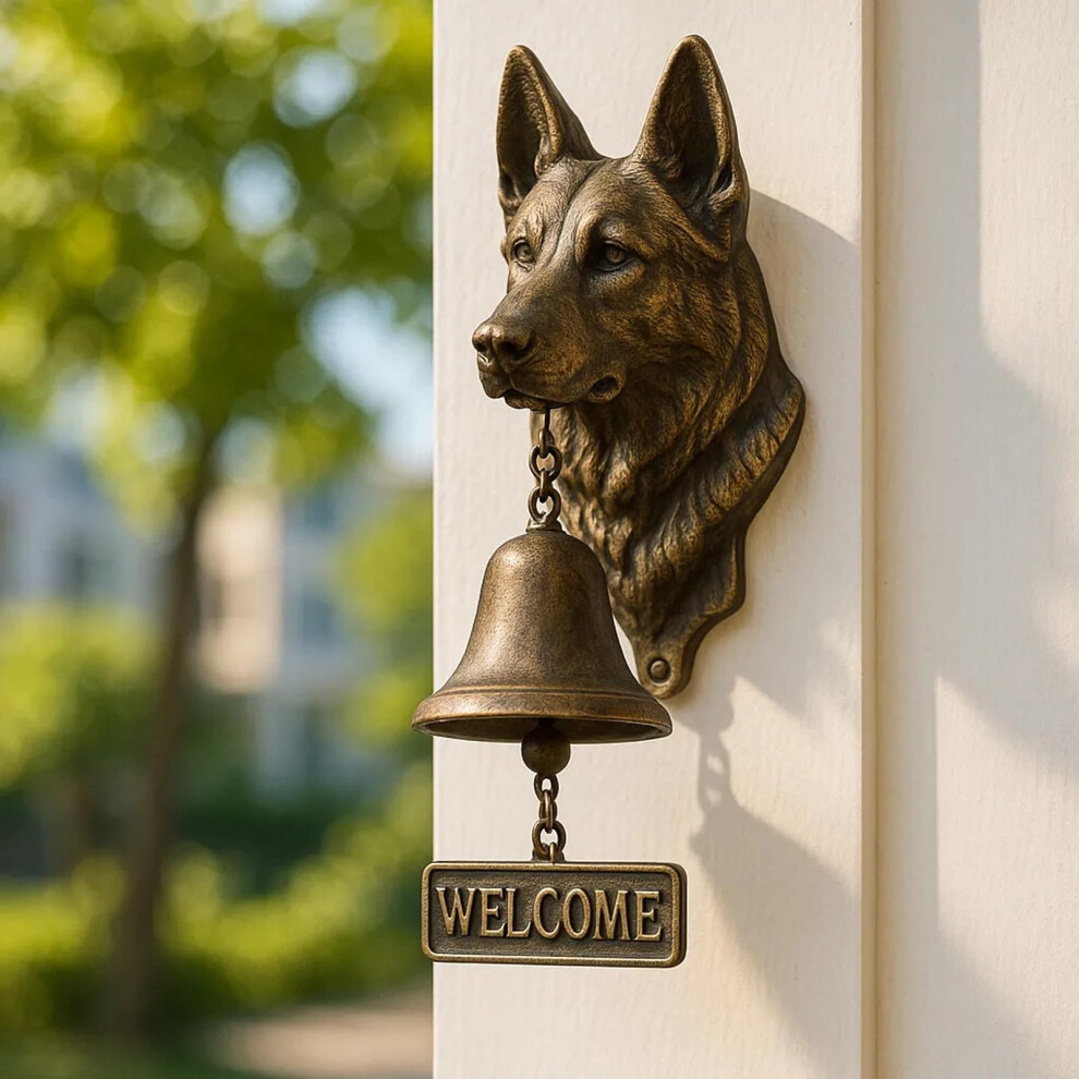 Dog Welcome Doorbell, Dog Shaped Decorative Doorbell, Farmhouse Hanging Bell, Retro Style, Porch Front Door 9347817202328