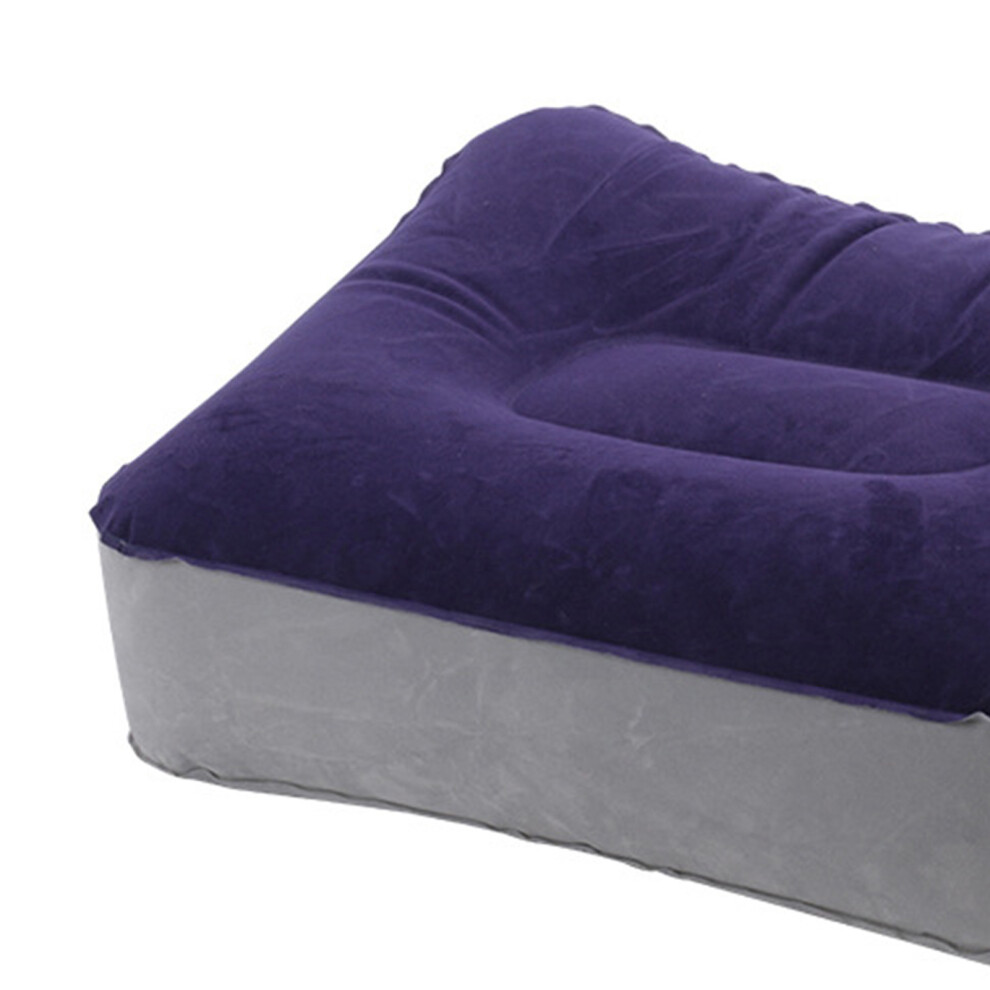 Blue/Gray Inflatable Travel Foot Rest Pillow For Adults & Kids