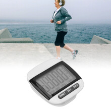 Portable Black Pedometer with Large LCD Screen & Secure Waist Clip