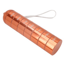 Organizer da Viaggio in Metallo per Medicinali, Settimana da 7 Giorni, Custodia in Alluminio Impermeabile 15,5x3,8cm