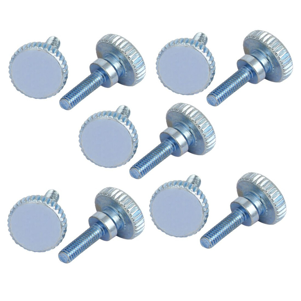 Sourcingmap M3x10mm Flat Knurled Head Fully Threaded Thumb Screws Bolts Fastener 10Pcs 9382693701282