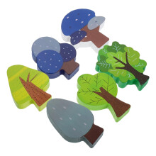 6piece Wooden Tree Toy Set Miniature Trees for Railway Toy Decorations for Track Scenes Safe Wooden Children's Toy for Creative Play Environments