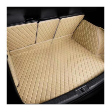 Waterproof Leather Car Boot Mat for Honda Jazz GK3GK7 20142020, NonSlip Easy Clean Beige 3D
