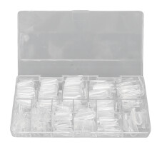 Kunstmatige nepnagels, transparante acryl nageltips voor professionele nail art, vierkant van vorm met een natuurlijke uitstraling, geschikt voor