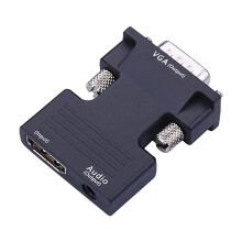 HDMI naar VGA-adapter met audio, 1080p Full HD-resolutie, vergulde connector, HDMI-female naar VGA-male converter voor het aansluiten van laptops en