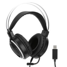 Esports-headset, virtuel surroundsound, USB-kablet forbindelse med omnidirektionel mikrofon til kompatibilitet med flere platforme, justerbar mikrofon