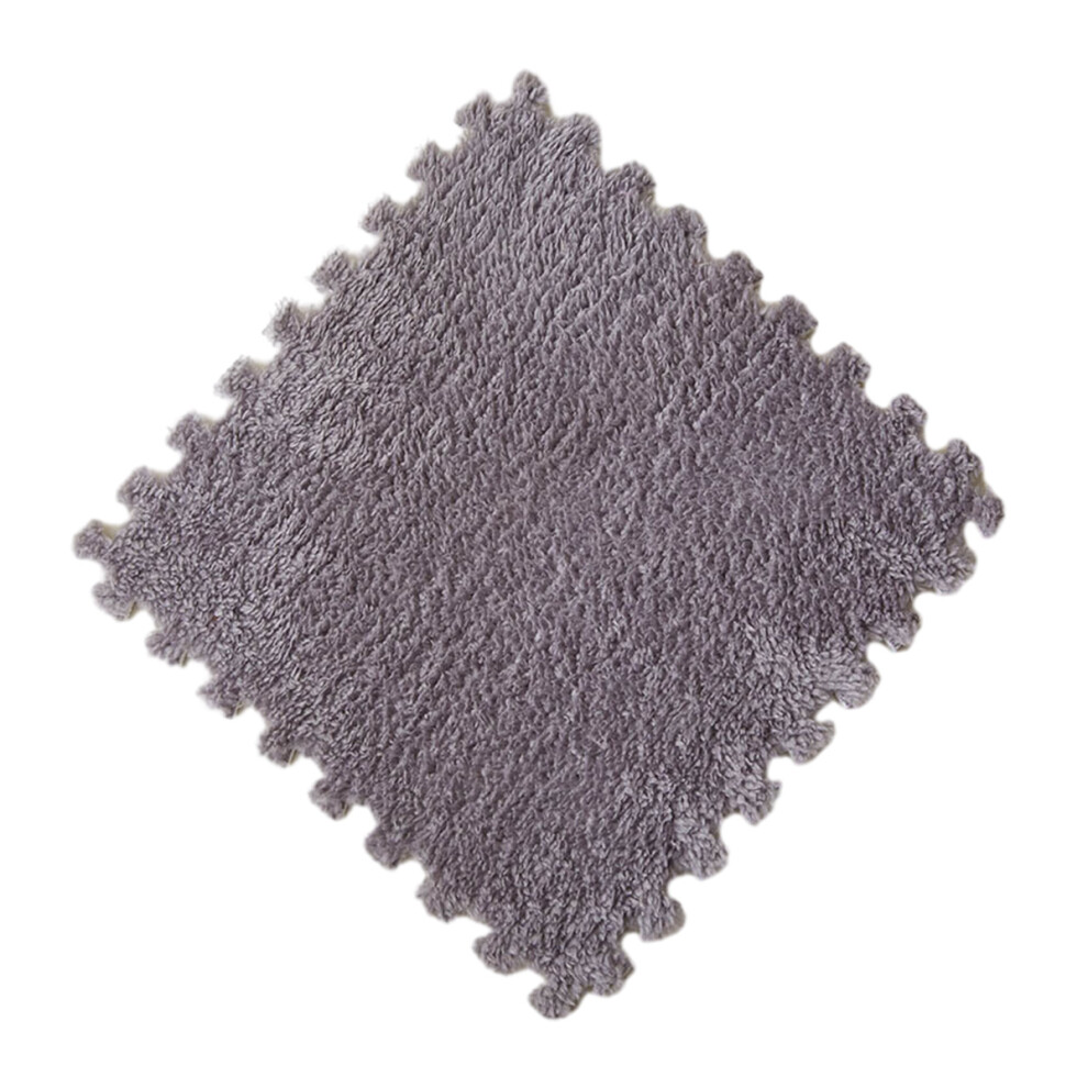 Soft Shaggy Area Rug for Nursery, Floor Protection Puzzle Mat with Interlocking Floor Carpet Design, Easy to Assemble Thickened Plush Foam Tiles,