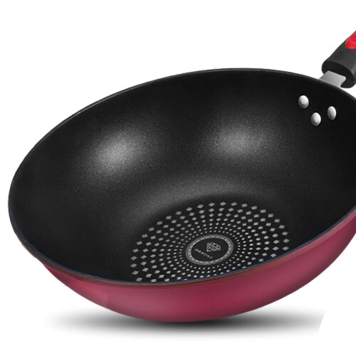 32cm Cast Iron Flat Bottom Wok Pan with Handle for Soup and Stew