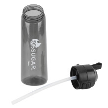 650ml Transparent Plastic Water Bottle with Straw and Pop-Up Cover