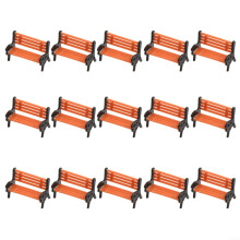 Add a touch of elegance to your outdoor landscapes with this set of 15 plastic benches for models.