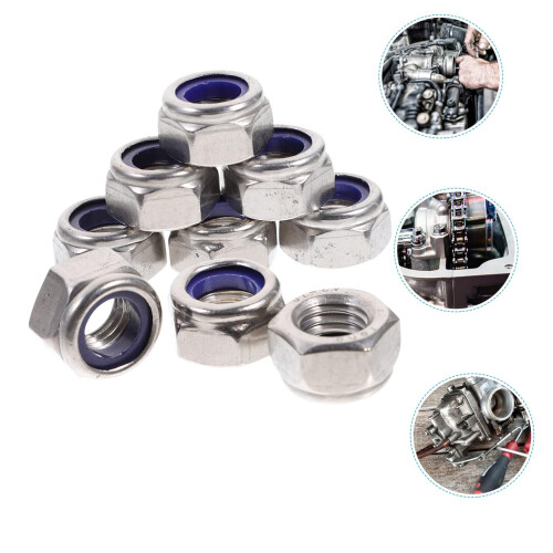 20 pieces locking nut with insert quality hex nut for secure fastenings robust durable for versatile applications 1