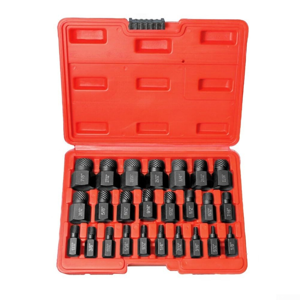 Hex Screw Extractor Set 25Piece Multi Teeth Carbon Steel Bolt Remover Kit Thread Damaged Screws 1878 Inch 9382693886897