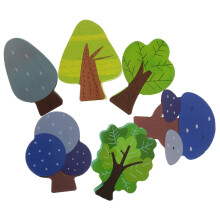 6Piece Mini Wooden Tree Set Natural Wood Accessories for Tracks Promotes Creativity and Fine Motor Skills Educational for Years and Above