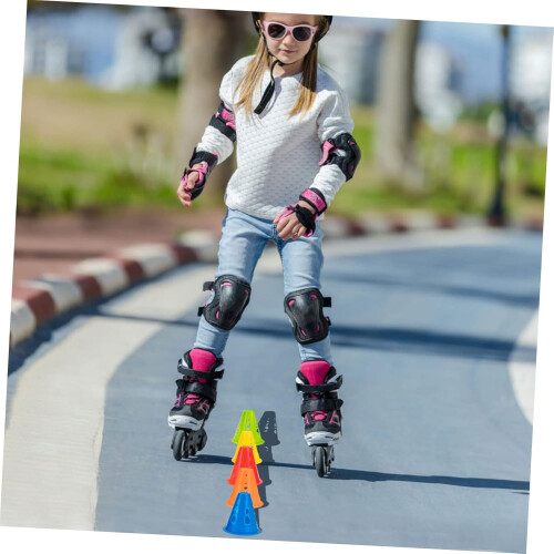 Roller Skating Marker Cones 25 Count Plastic Stackable Obstacles For Agility Training Bright Colors Skate Control 2