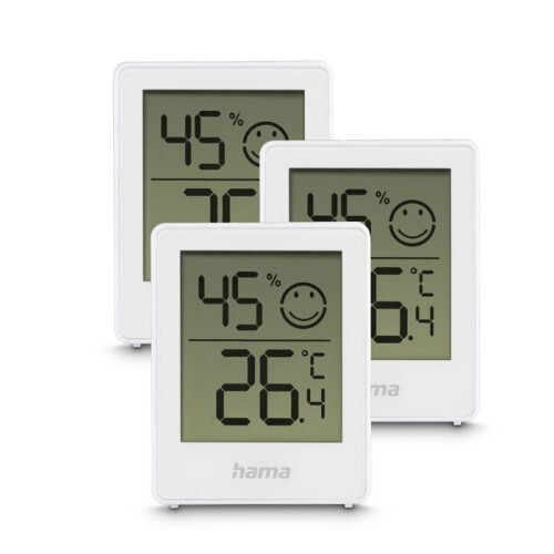 Termometro e igrometro - Cres - Display digitale - Set di 3 - Bianco