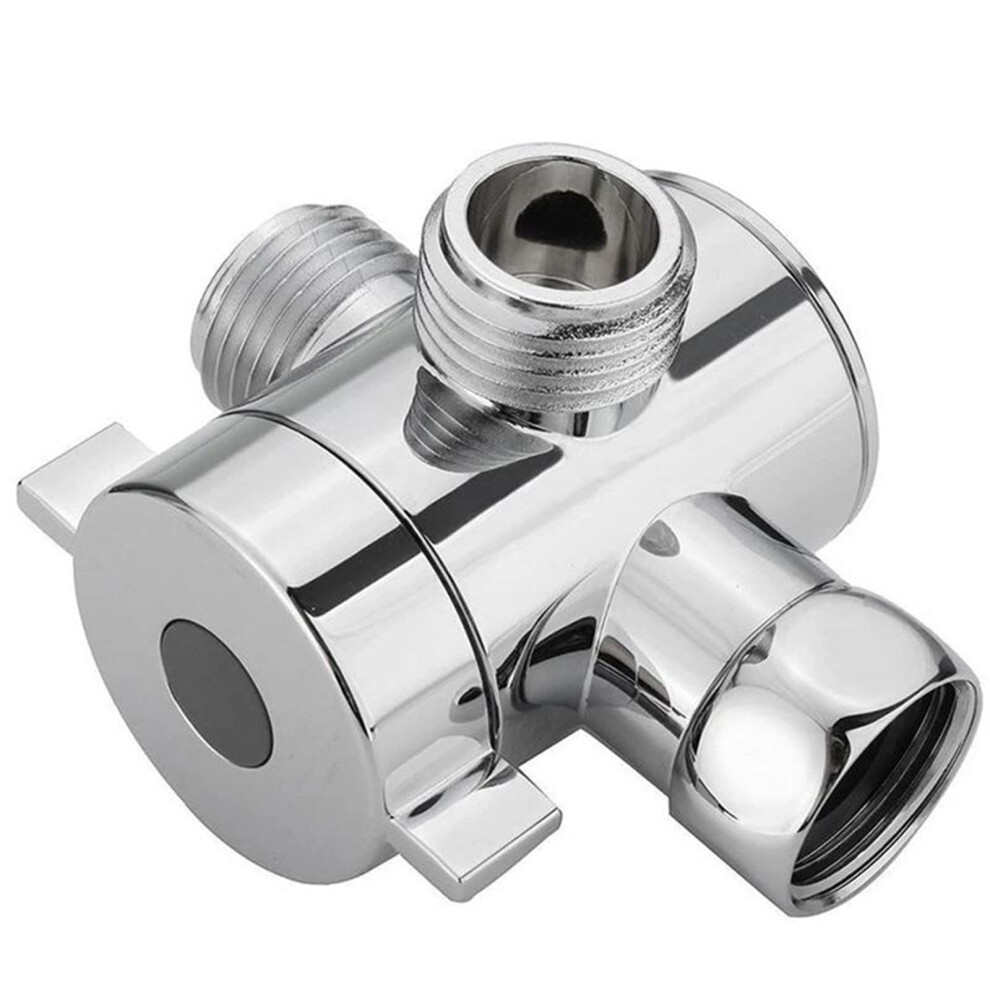 G1/2 3Way Shower Arm Diverter Valve For Dual Shower Head Connects Fixed And Handheld Showerheads To Shower Arm 1Piece 9382693887054