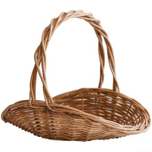 Handleattached Wicker Basket Handwoven Willow Large Size For Fruit Storage, Home Decor