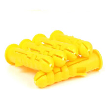 100400pcs M6 M8 M10 Yellow Ribbed Plastic Anchors Wall Plastic Expansion Pipe Pipe Dowels Drywall (Size: M6x80mm 100pcs)