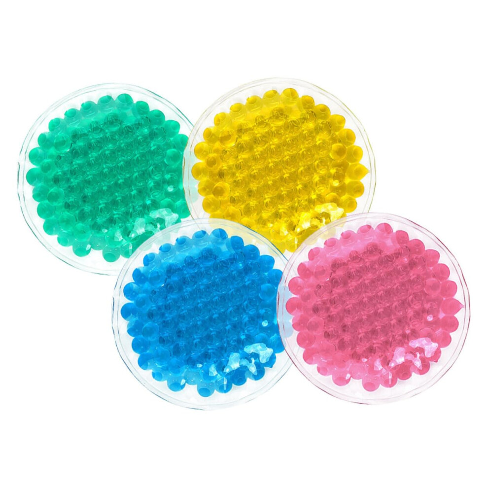 4pcs Reusable Small Round Gel Ice Packs For Headaches And Injuries Four Colors Portable Cold Compress For Eyes And Face