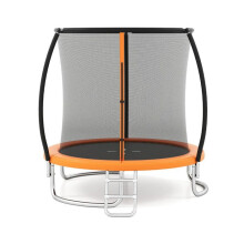 Trampolino esterno 244 x 240 x 60 cm con rete di sicurezza e scala stabile