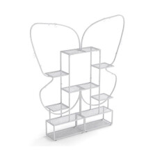Meubels planten - HELLOSHOP26 - Set van 2 metalen planken - Wit - 56x26x185 cm - Verstelbare voetjes