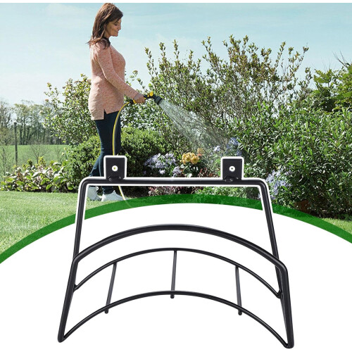 Metal hose organizer bracket, spacesaving garage accessory, weatherresistant 1