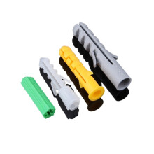 M5 M6 M8 M10 M12 M14 Ribbed Plastic Anchor Expansion Tube Wall Plug (Gray M6 x 30mm, 100Pcs)
