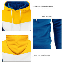 Herren-Hoodie Gelb Größe L ColorBlocking Polyester