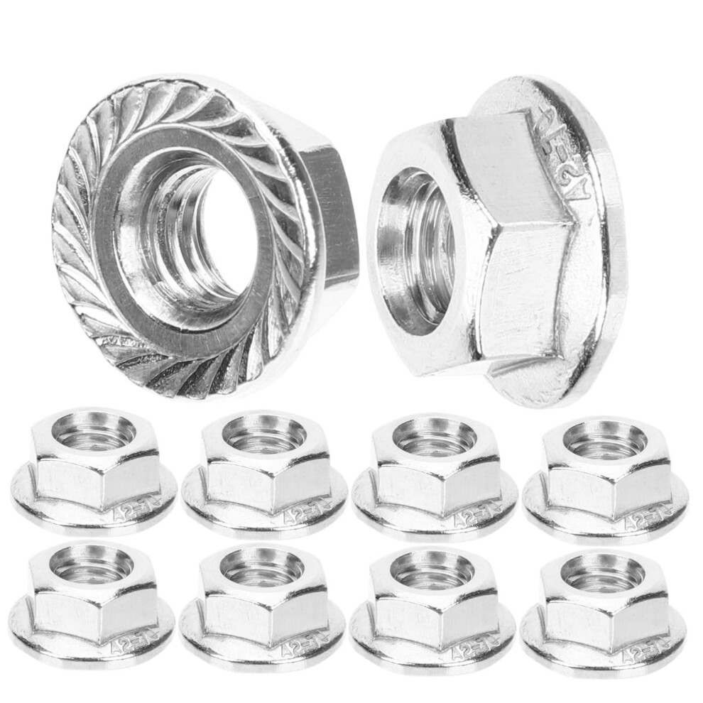 10 Pieces Flange Nuts Selflocking Serrated Flange Nuts Stainless Steel For Heavy Duty Fastenings For Diy Projects Automotive Applications 9382693703927