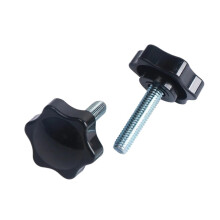 Plum Blossom Handle Screw M4 M5 M6 M8 M10 M12 Carbon Steel Hex Thread Clamp Handle Bolt Clamping Handle (Size: M5x40(D25) 3 Pack M5x40(D25)3Pcs)