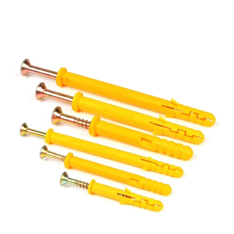 M6 Plastic Expansion Pipe Self Tapping Wall Anchor Drilling Woodworking Plug Plastic Expansion With Metal Screw Kit (Size: 80 Mm, Color: M6) 80Mm M6 9347817026139