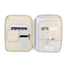 Organizzatore di documenti da viaggio, cartella portatile multi-tasche in tessuto resistente all'acqua, astuccio leggero per articoli da ufficio,