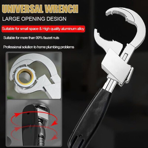 Universal Adjustable Aluminium Double Ended Wrench 2710cm Silver 1
