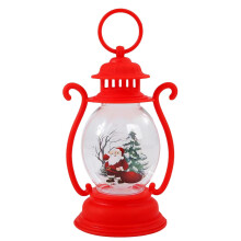 Christmas LED Lantern Snow Globes With Carrying Ring Design And LED Beads For Holiday Decor And Gifts
