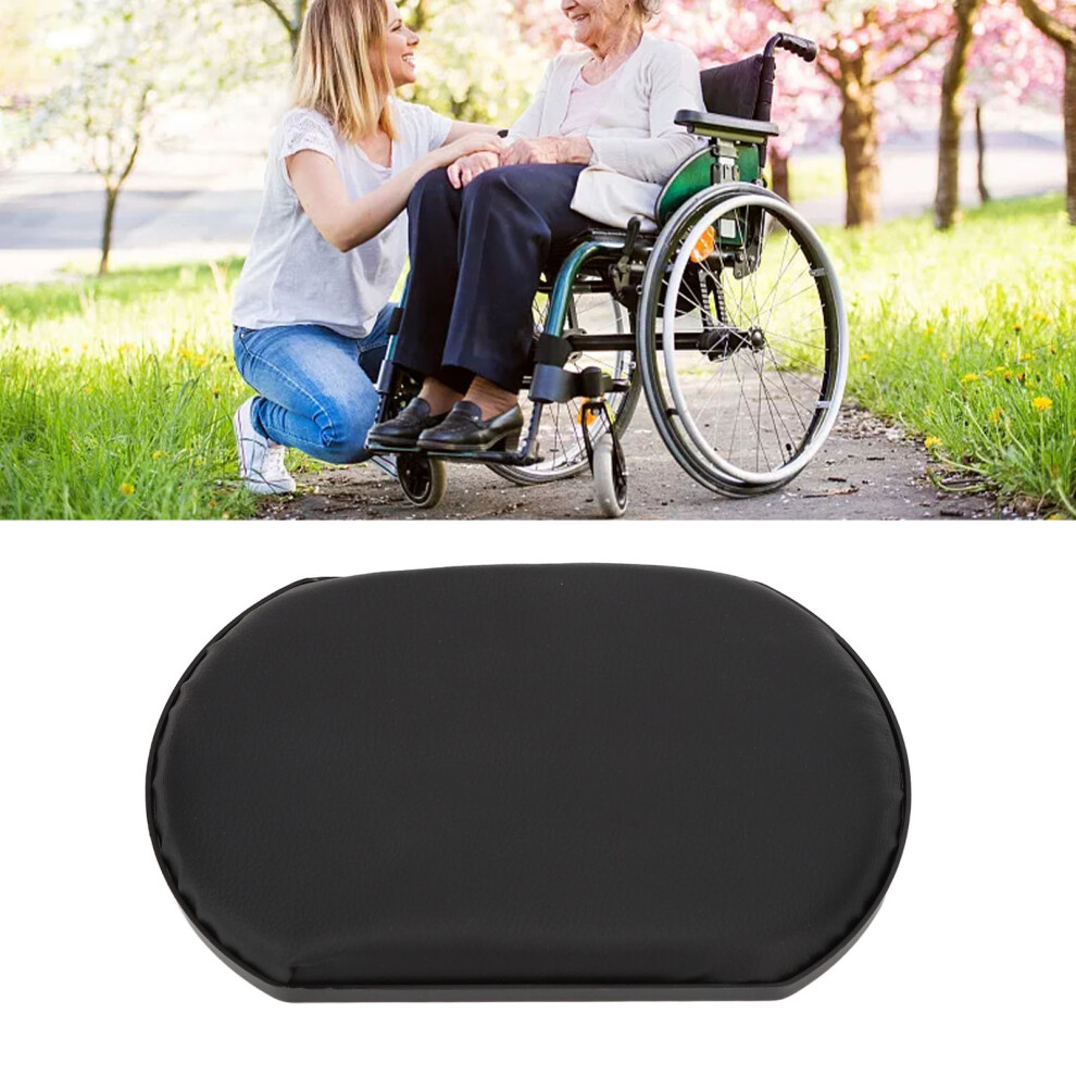 Black Leather Wheelchair Calf Pads - Fits Most Manual Wheelchairs