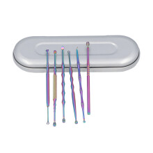 Ear Wax Removal Kit With Storage Box, Safe For Ear Canal Double Headed Ear Pick Stainless Steel Ear Cleaner Tools Set Including Cleaning Brush And