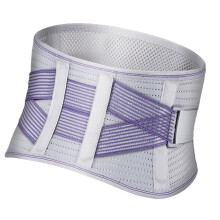 Fitness Waist Trainer Belt Polyester Texture For Women Size S Gray Purple Heat Retention Muscle Support Waist Brace