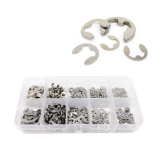 Retaining rings, 580piece set, 10 sizes, 1.5–10 mm, black 304 stainless steel