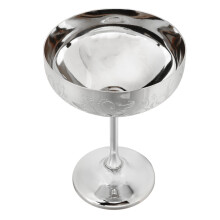 Spiegelglanz 200ml Edelstahl Champagnerglas mit Gravur Bar Weinbecher