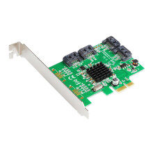 Tarjeta Controladora PCIe 4 Puertos 6G  3,0 Marvell 88SE9215 Tarjeta de ExpansióN PCIe 2,0 X1 No  con Soporte de Perfil Bajo