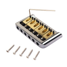 6-Snarige Hardtail Zadelbrug met Sleutel en Schroeven voor  Stratocaster Strat Elektrische Gitaar Vervangende Onderdelen