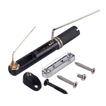 Kit de Puentes de Barra Redonda Sin Cabeza de NíQuel de 5 Cuerdas Negras, Accesorios para Bajo de Guitarra