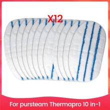 12 Stuks Vervangende Pad voor Stoomreinigers voor PurSteam ThermaPro 10-in-1 Stoomreiniger, Wasbare, Herbruikbare Stoomreinigerpads