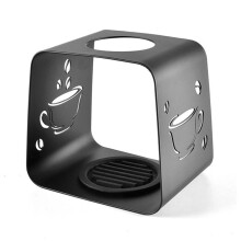Supporto per Gocciolatoio per Caffè In Metallo Nero Stazione di Estrazione del Caffè Accessori Portatili per La Preparazione del Caffè con Foro