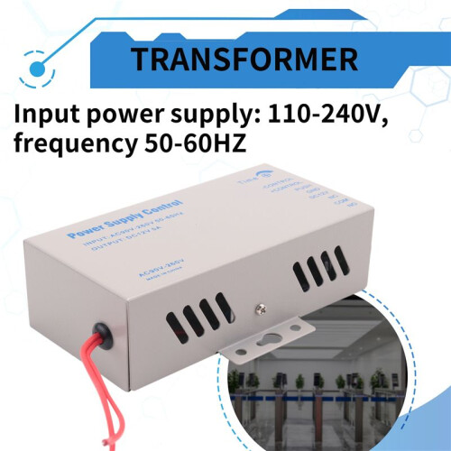Access Control Power Supply Transformer Door System Adapter AC110-240V Covertor System Machine White DC12V 5A 2