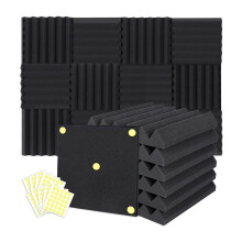 24 Verpakkingen Akoestische Schuimpanelen Wig 2 X 12 X 12 Inch, Geluidsisolerend Schuim, Ruisonderdrukkend Schuim voor Thuiskantooropnames