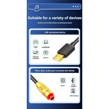 Adaptador de Audio Óptico USB, USB A A Tarjeta de Sonido SPDIF, Salida Óptica para Windows, , para PS5, Computadora Portátil